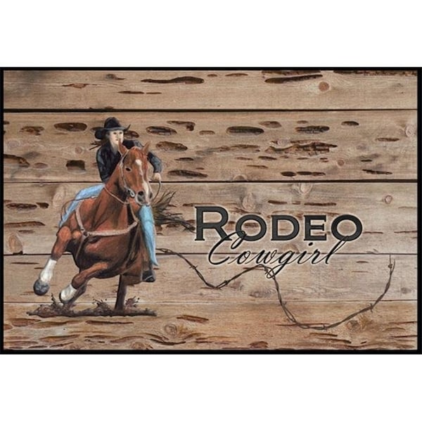 Carolines Treasures SB3055JMAT Rodeo Cowgirl Barrel Racer Indoor or Outdoor Mat SB3055JMAT - main